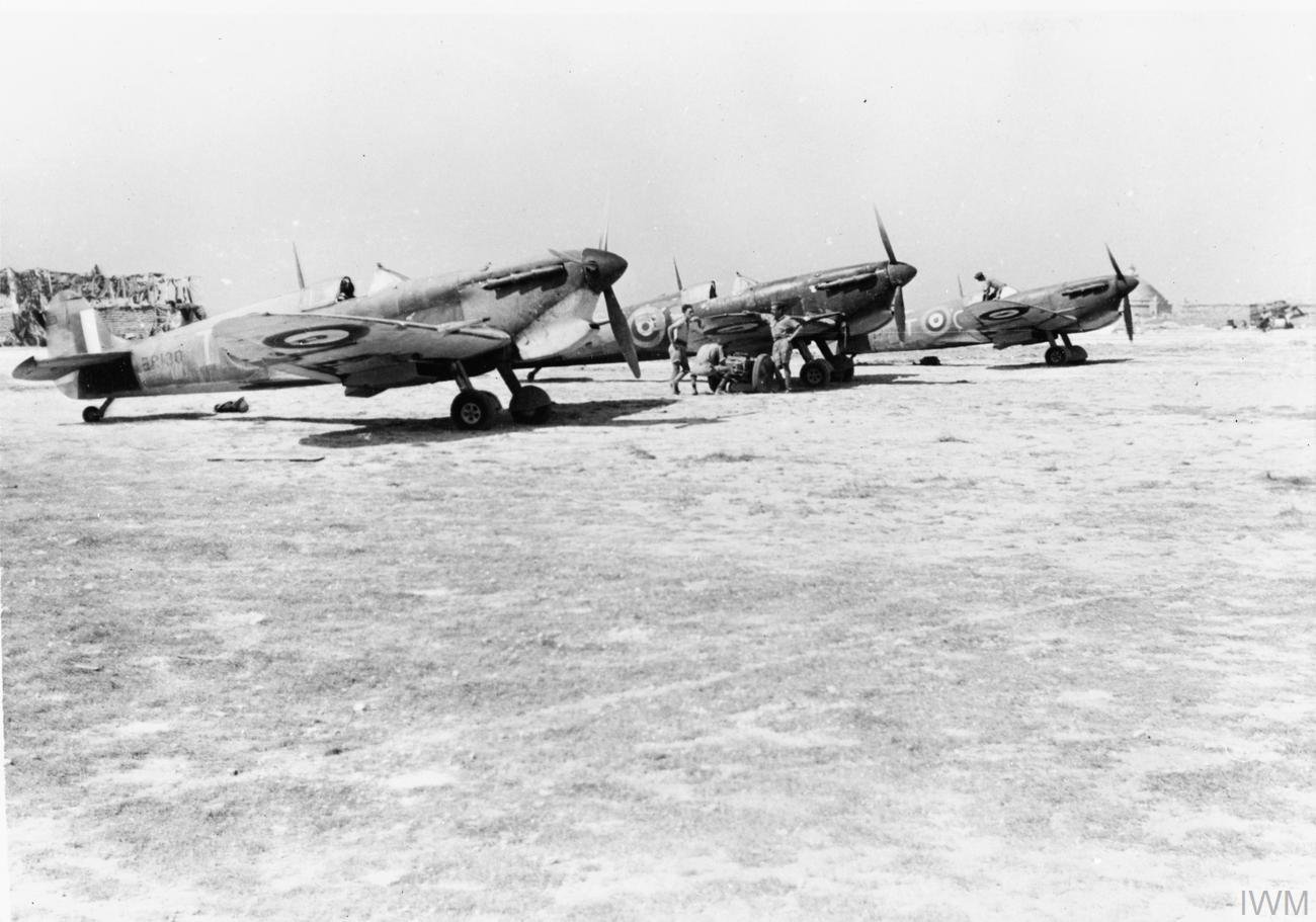 Spitfires of No. 249 Squadron RAF at readiness at Ta Kali, Malta, 1942