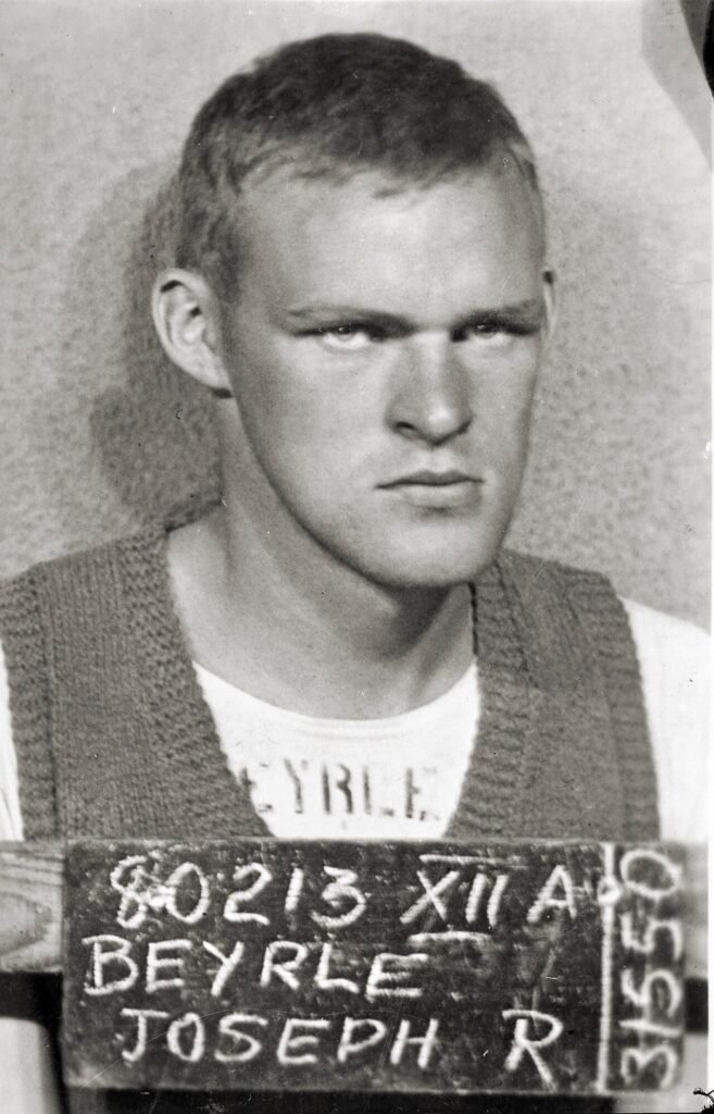 Prison camp identification photograph of Sergeant Joseph Beyrle
