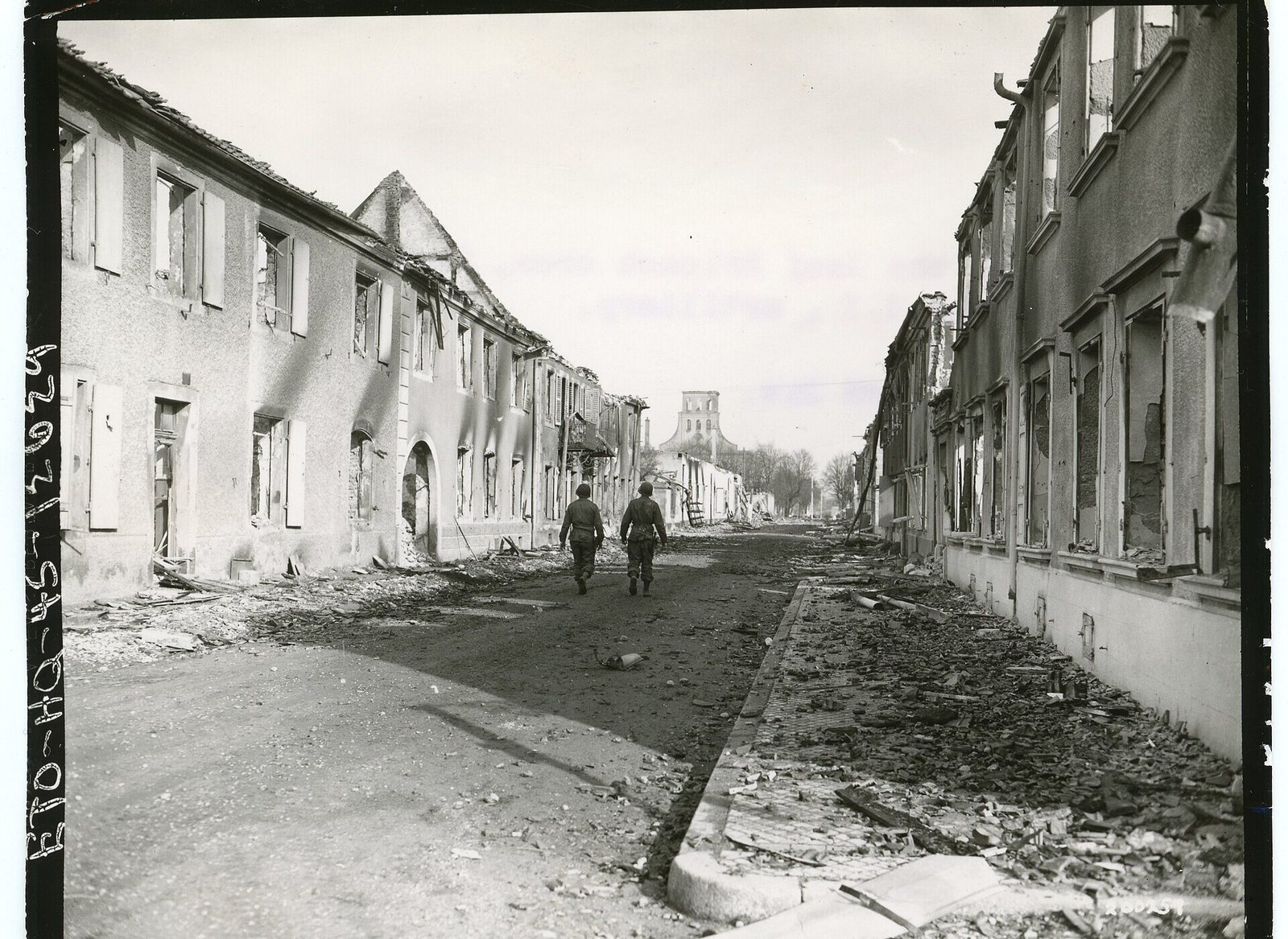 The Neuf-Brisach area of Alsace after American artillery fire, 8 February 1945