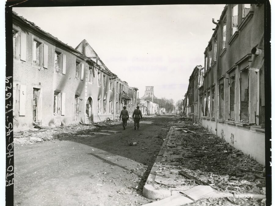 The Neuf-Brisach area of Alsace after American artillery fire, 8 February 1945