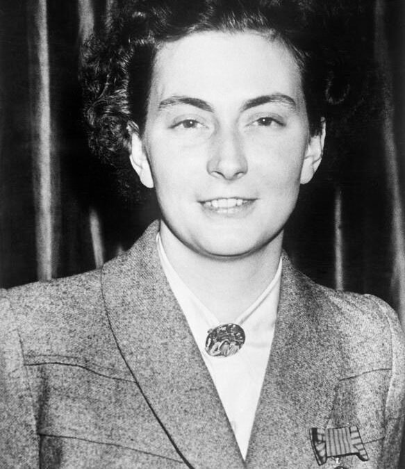 Andrée de Jongh after receiving the George Medal at Buckingham Palace
