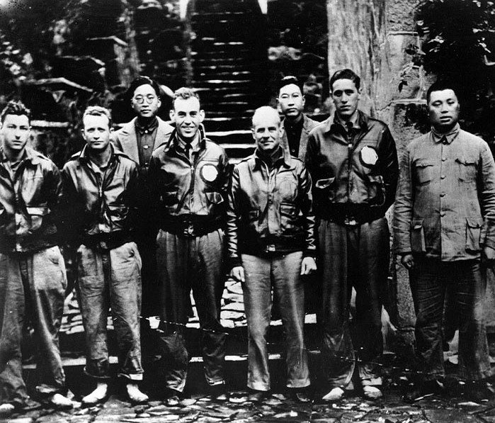 Doolittle and his crew with Chinese officials after the raid