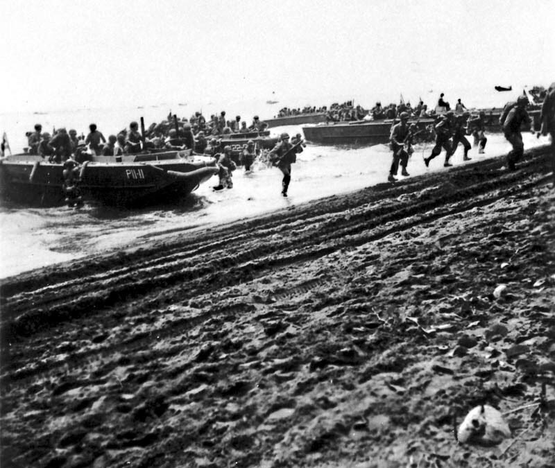 U.S. Marines land on Guadalcanal, 7 August 1942