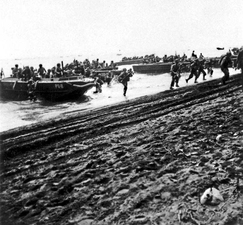 U.S. Marines land on Guadalcanal, 7 August 1942