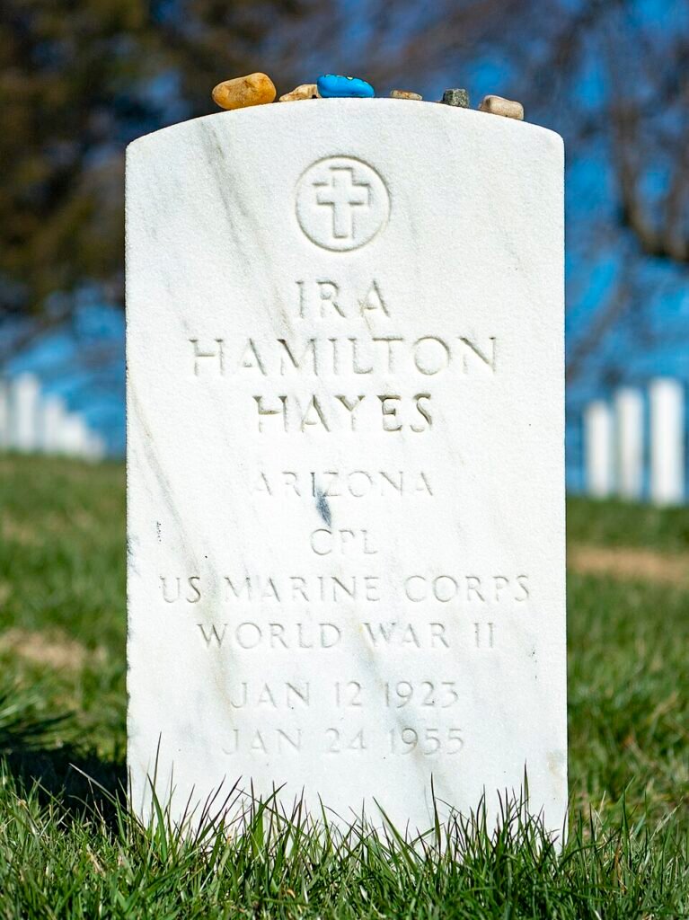 The grave of Corporal Ira Hayes at Arlington National Cemetery