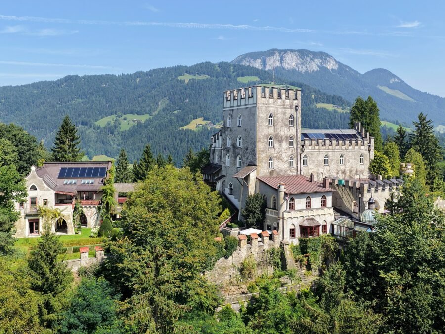 Castle Itter on its hill in the Tyrol, Austria