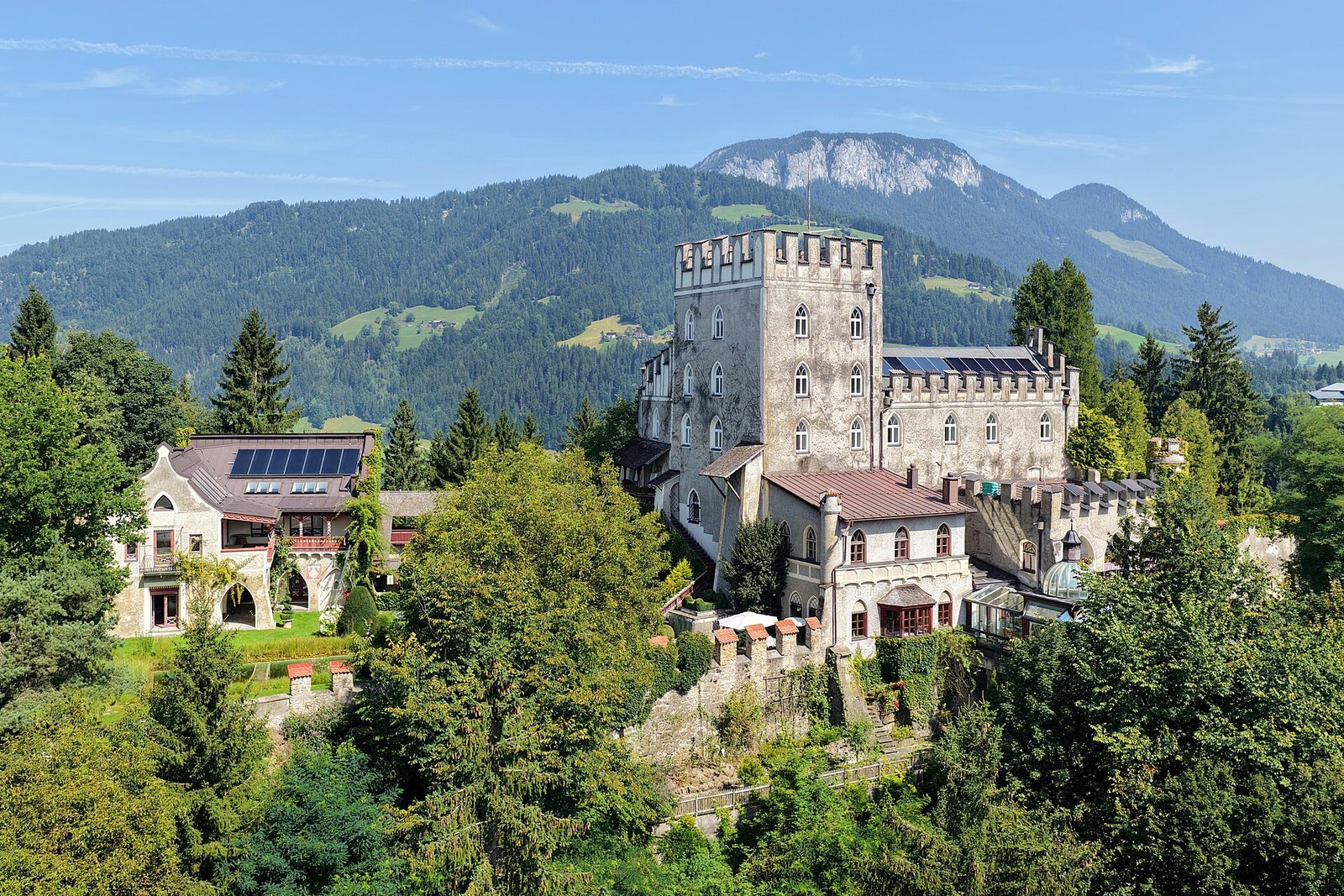Castle Itter on its hill in the Tyrol, Austria