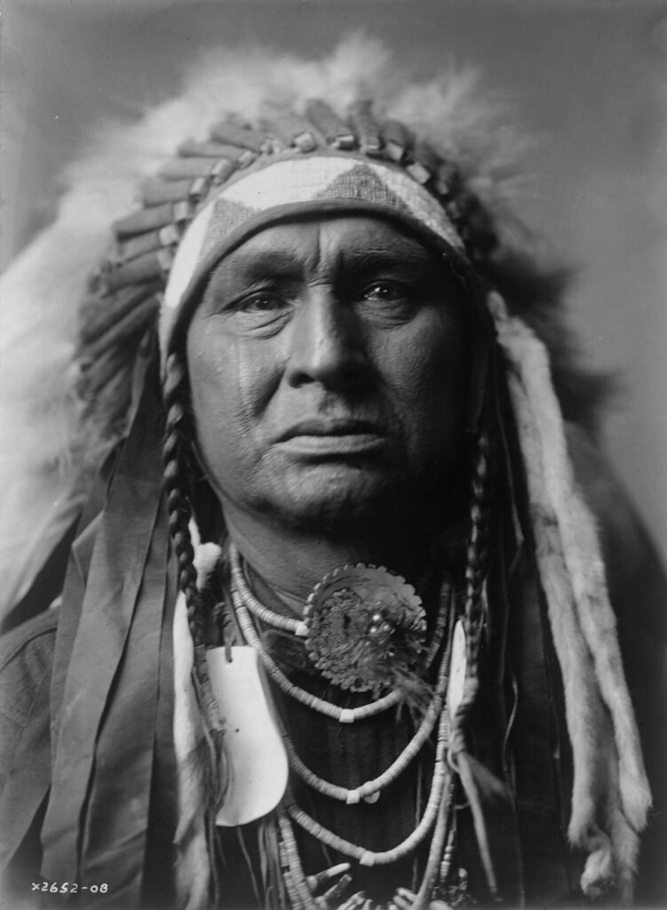 White Man Runs Him, Crow scout for Custer, photographed by Edward S. Curtis about 1908