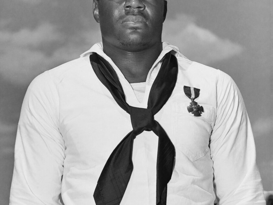 Doris Miller after receiving the Navy Cross, May 1942