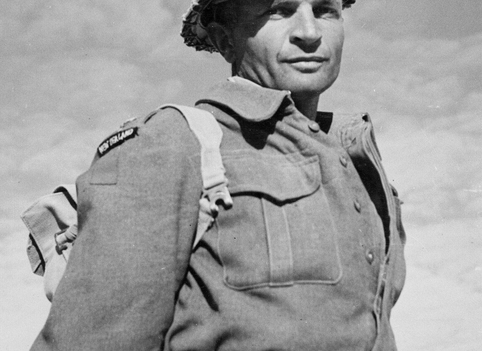 Charles Upham in battledress after the campaigns in Greece and Crete
