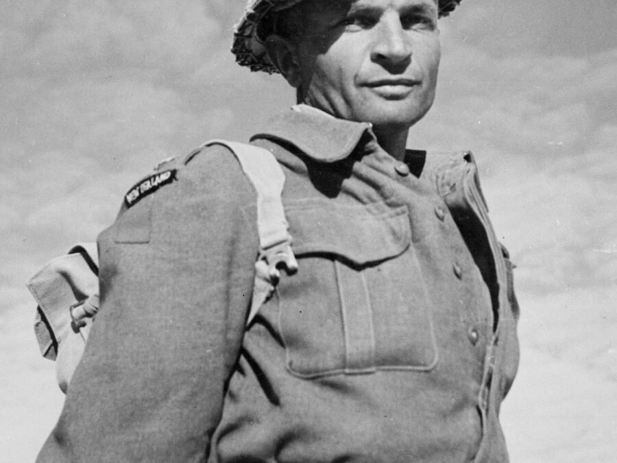 Charles Upham in battledress after the campaigns in Greece and Crete