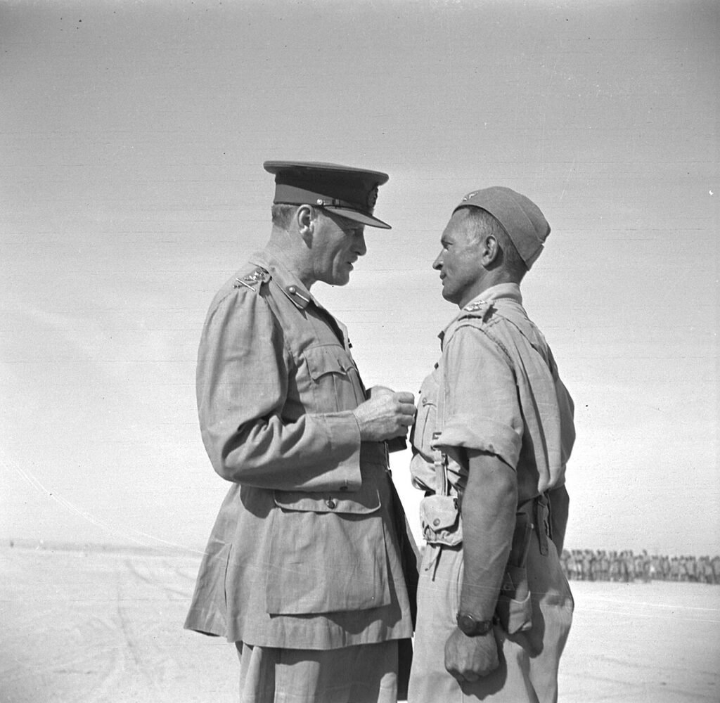 General Sir Claude Auchinleck with Charles Upham